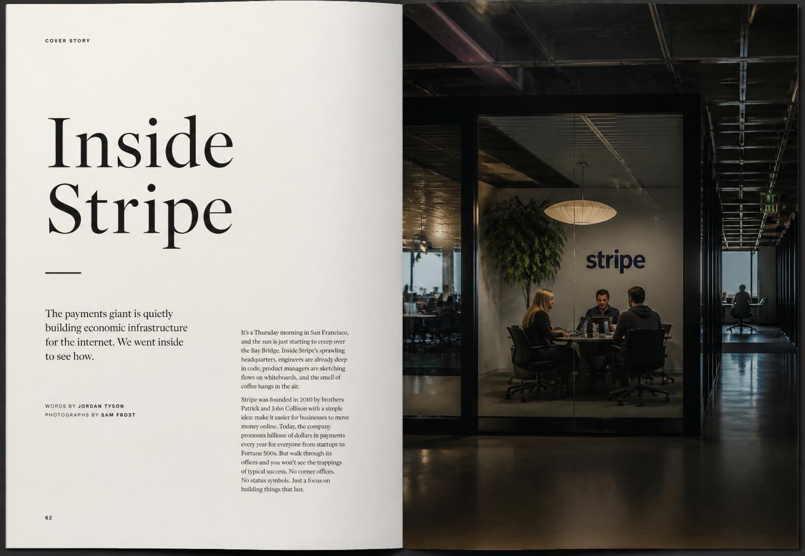 Inside Stripe — cover story spread